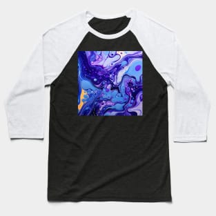 Blue Serenity: Waves of Calm in Abstract Form Baseball T-Shirt